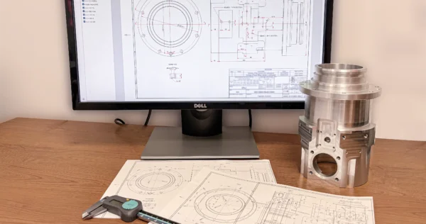 CAM programiranje CNC mašine uz tehničke crteže i merne instrumente za kontrolu obrade